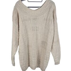 Voice NWT Cream Knit Women's Oversized Sweater Made In USA Women's Small
